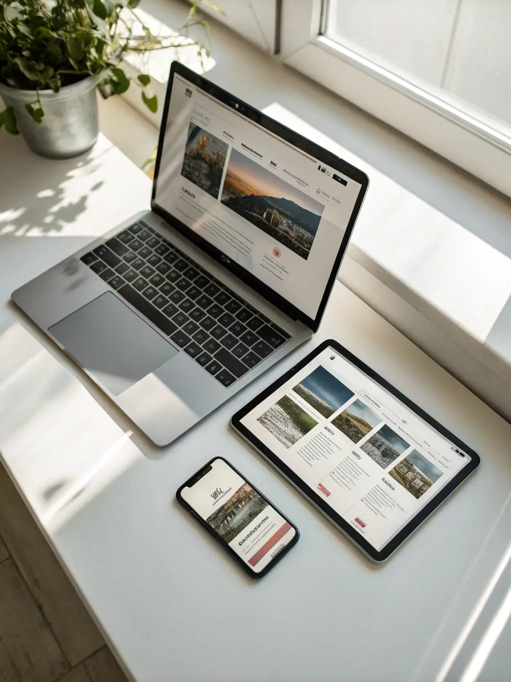 A modern, responsive website displayed on various devices highlighting sleek design and intuitive navigation, showcasing Twin City Marketing's web design capabilities.