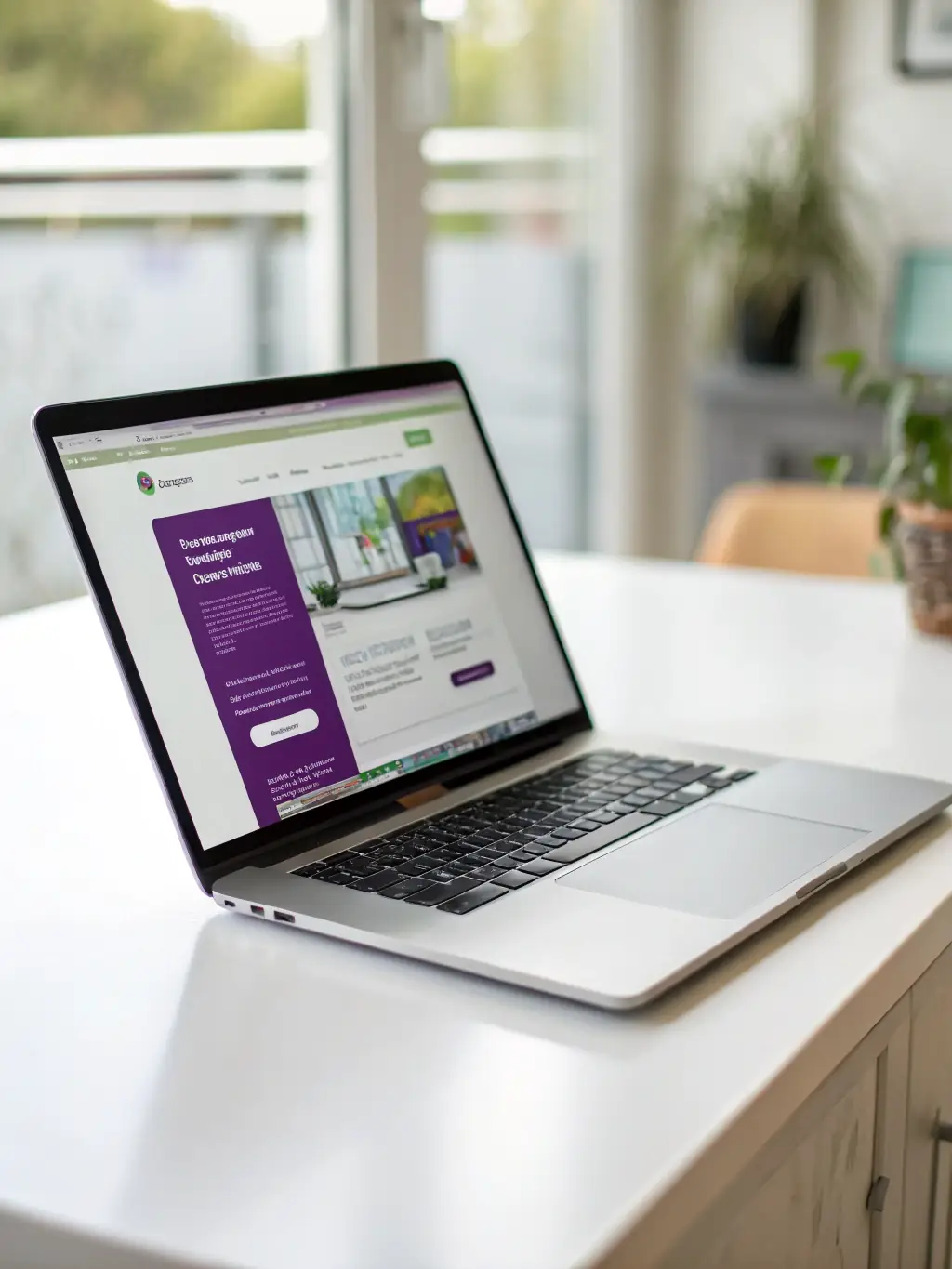 A professional photograph of a modern, responsive website design displayed on a laptop screen, highlighting its user-friendly interface and engaging visual elements.